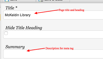 page title field