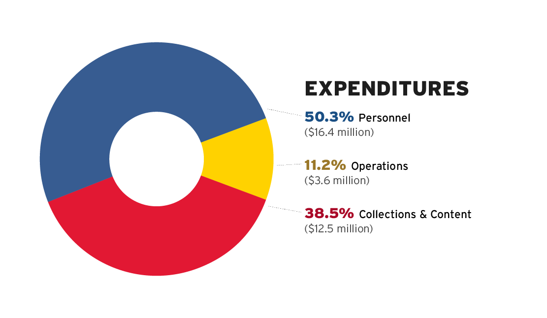 Pie chart showing the Libraries expenditures.