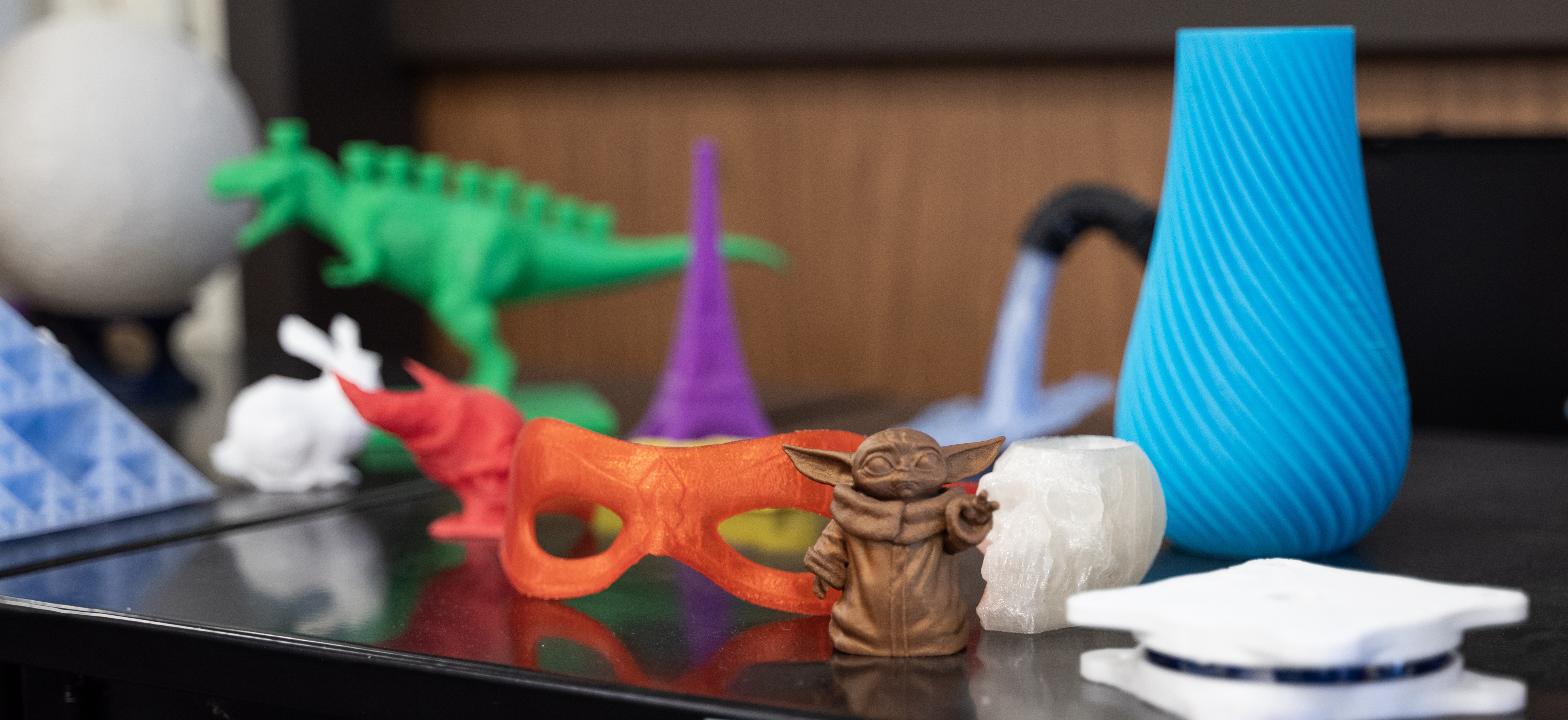 3D prints in the makerspace.