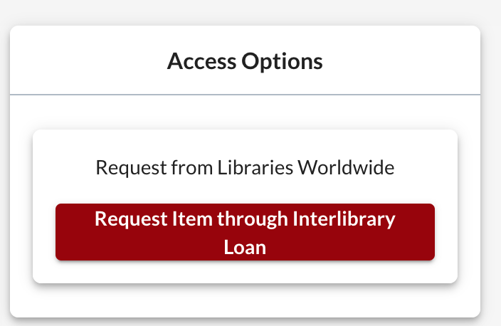 Example of an Interlibrary loan request button