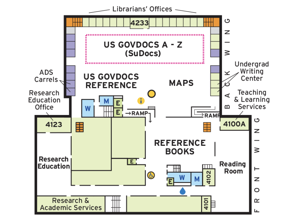 A map of the fourth floor.