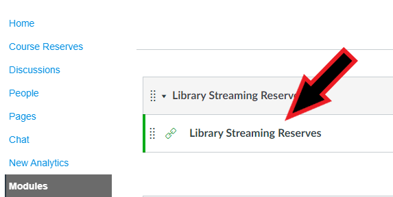 Library Streaming Reserves on right