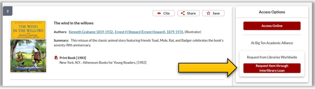 click request item through interlibrary loan