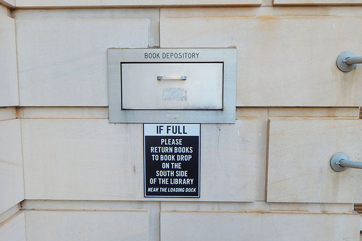 Book drop in front of McKeldin Library