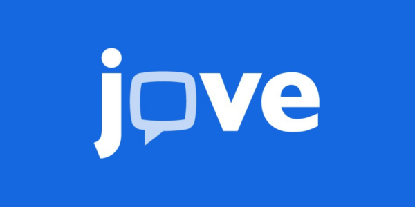 JoVE Logo on a blue background.