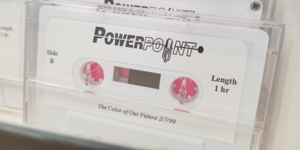 Cassette tapes of PowerPoint show.