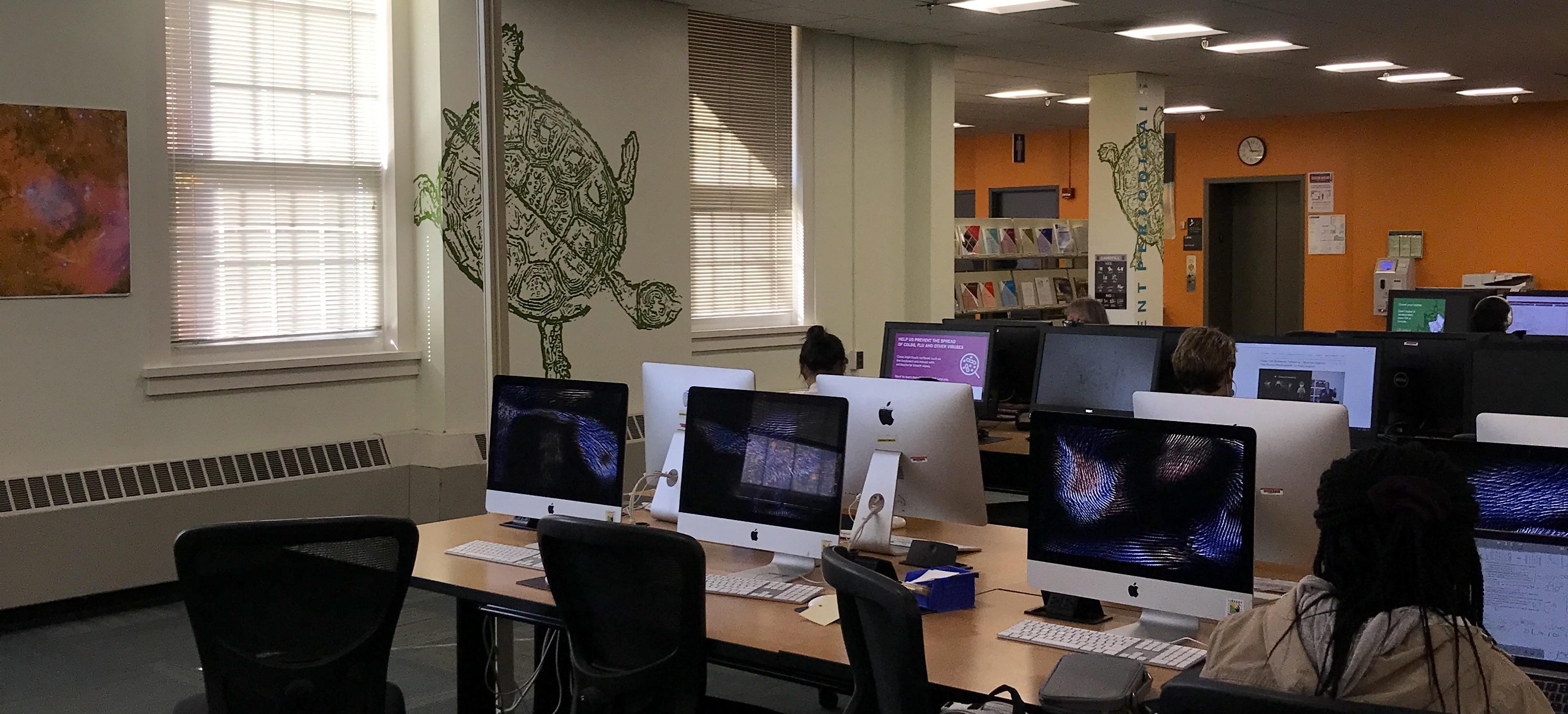 STEM Library computer stations