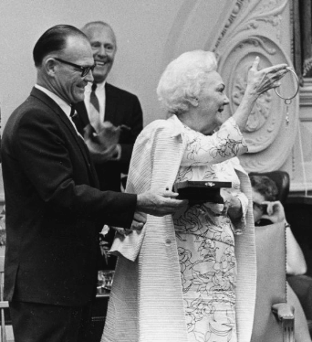 Katherine Anne Porter Holding the Key to the Porter Room Crop