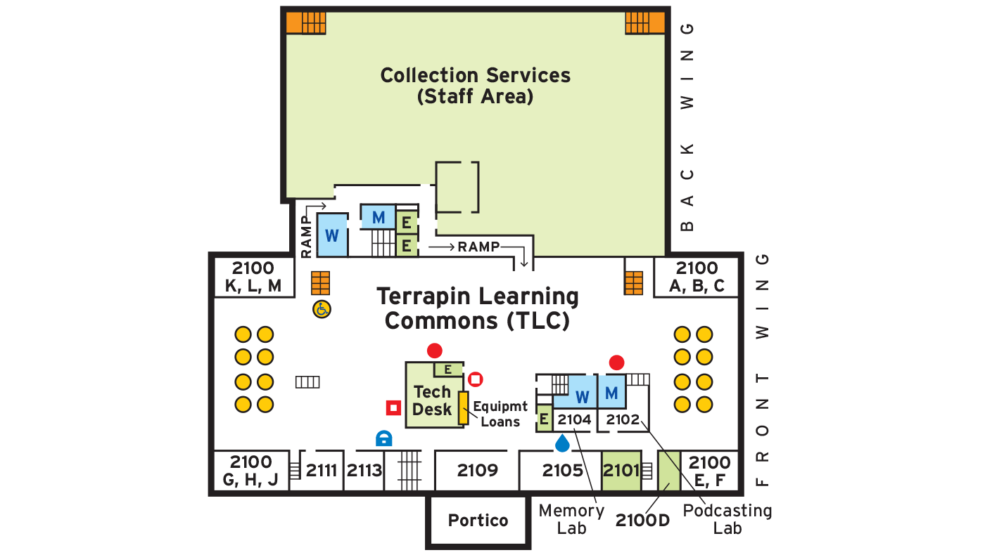 Floor plan for second floor of McKeldin Library