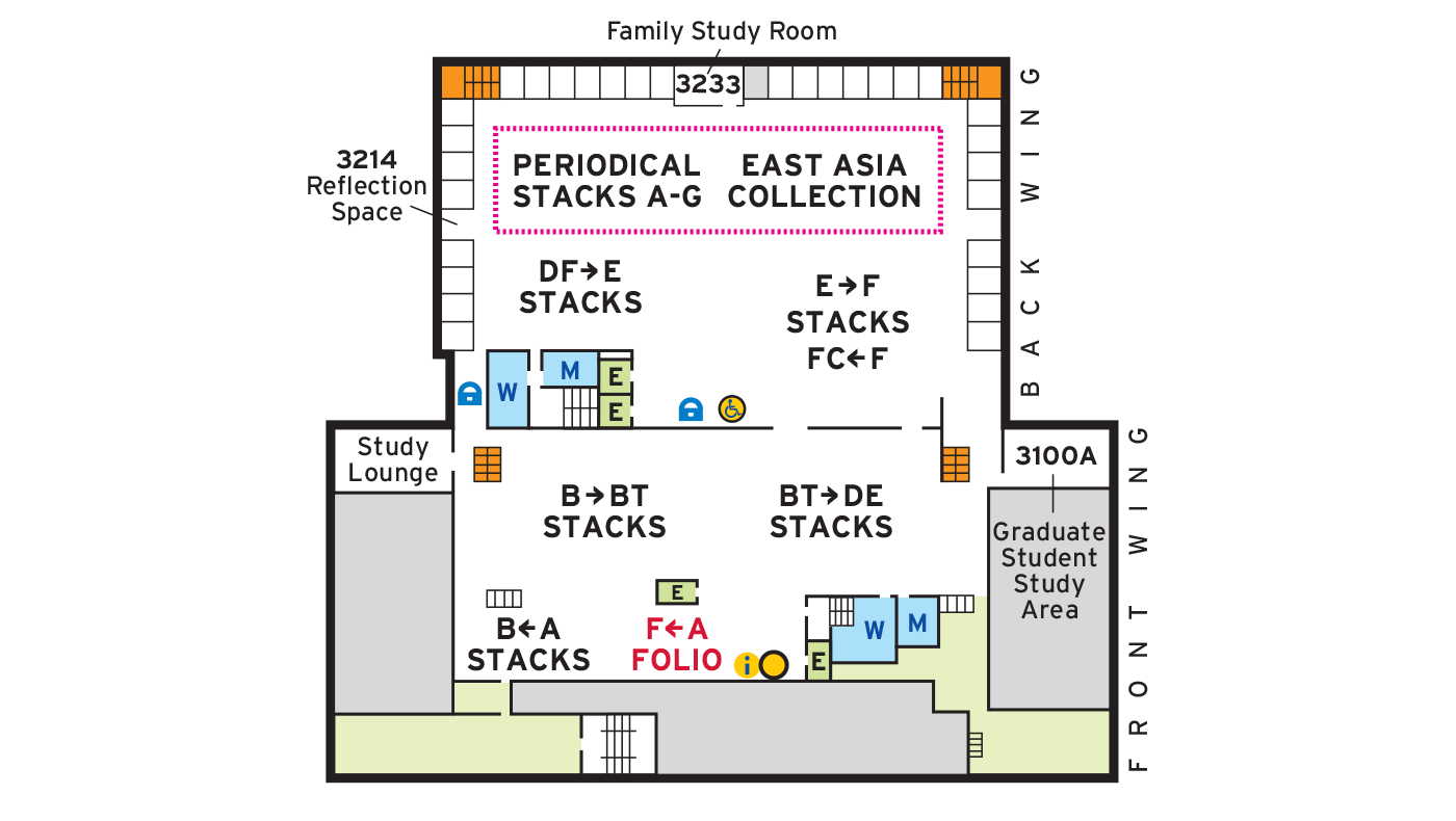 Floor plan for third floor of McKeldin Library