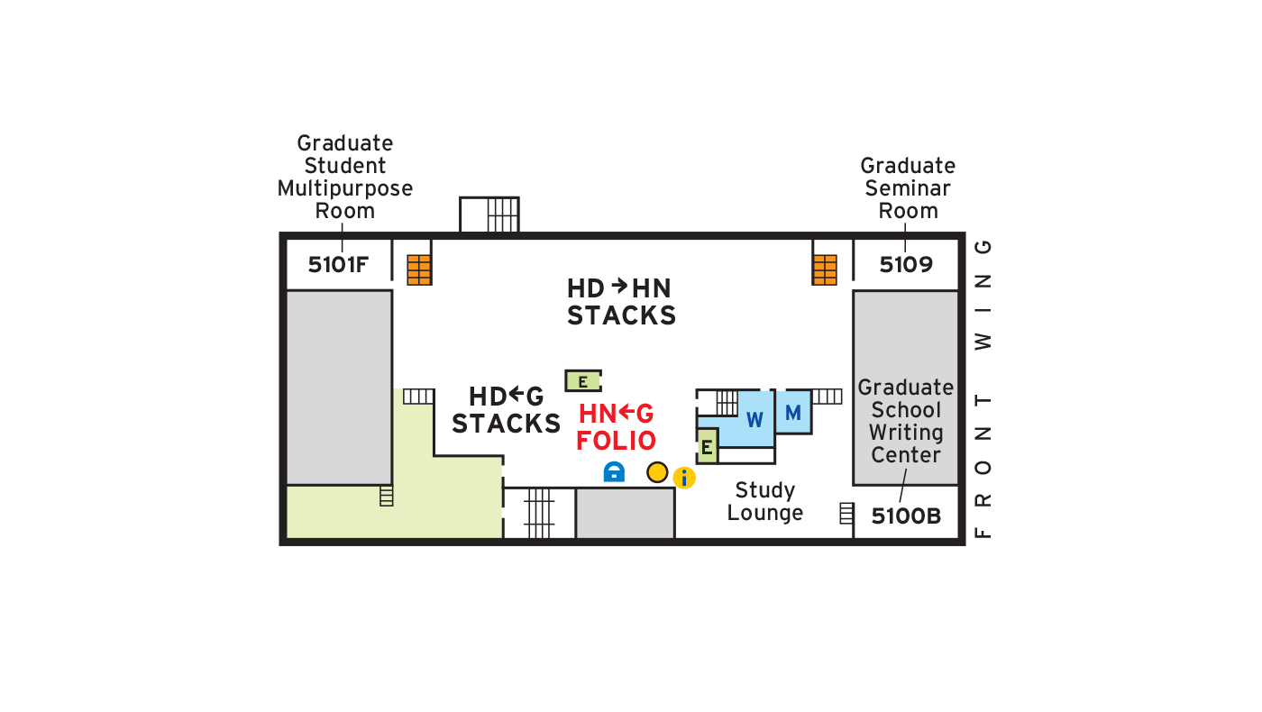 Floor plan for fifth floor of McKeldin Library
