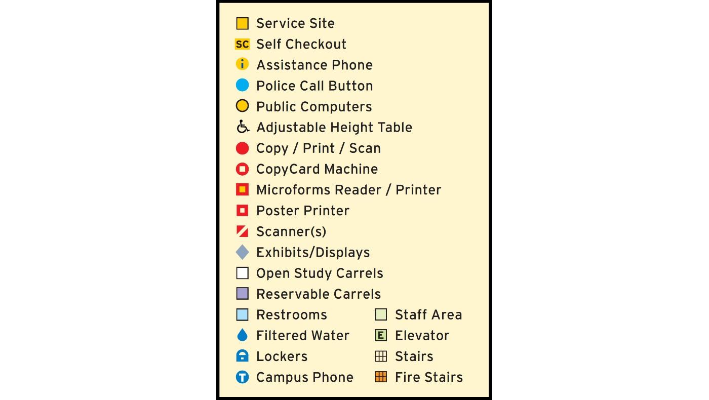 Legend for McKeldin floor plans