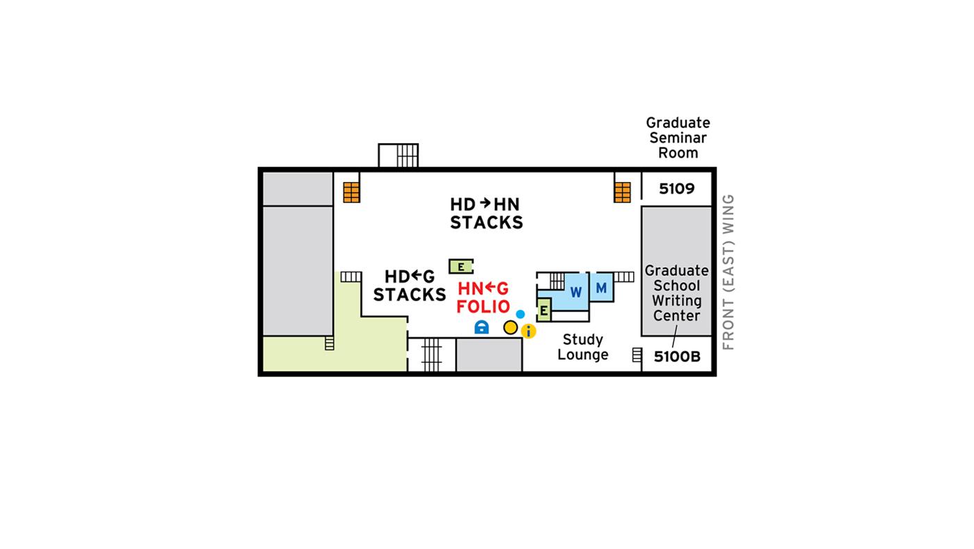 Floor plan for fifth floor of McKeldin Library