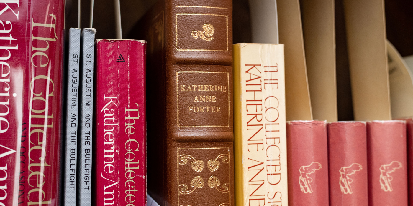 Spines of books by Katherine Anne Porter